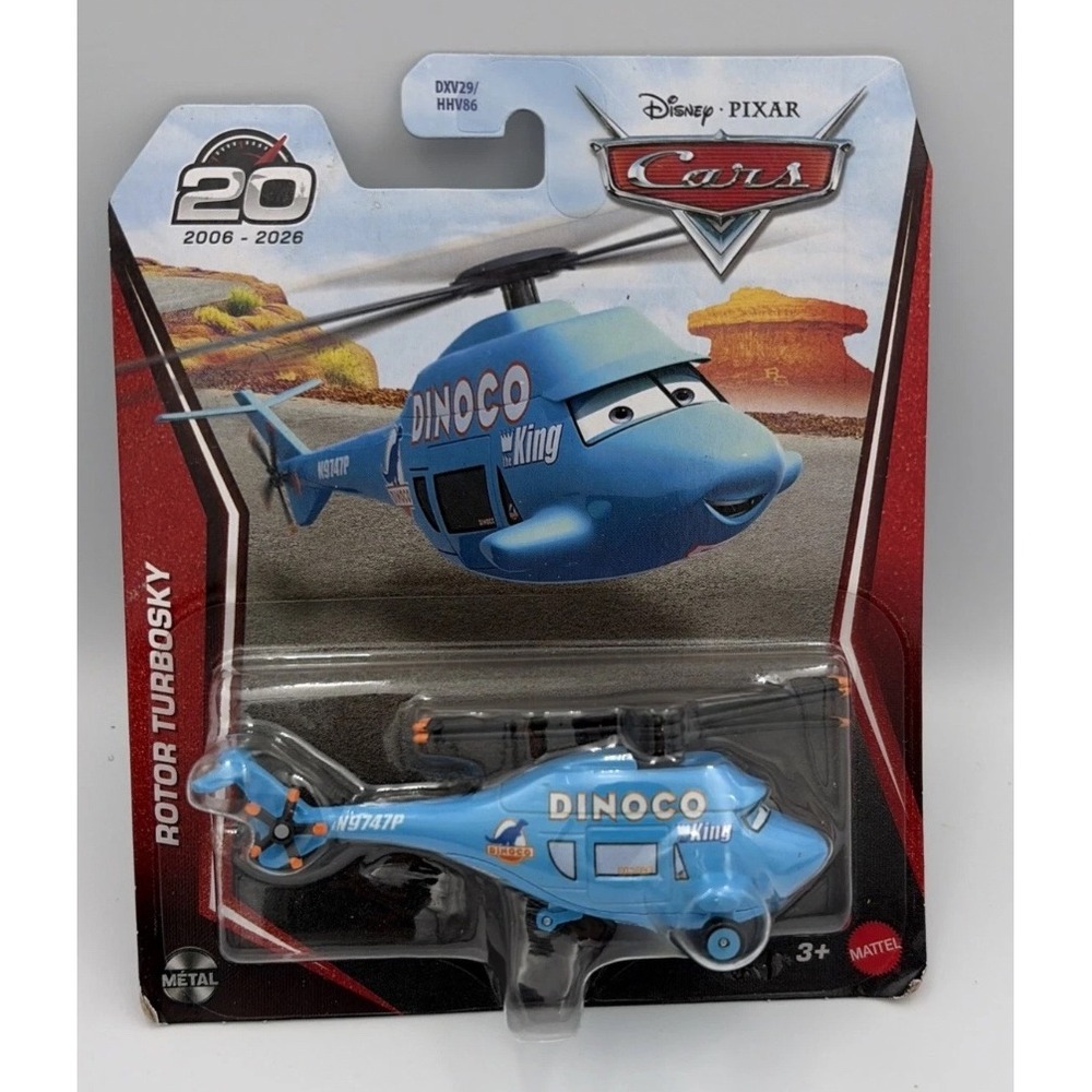 Disney Pixar Cars Rotor Turbosky Dinoco Helicopter Die-Cast Mattel DXV29 HHV86